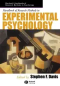Handbook Of Research Methods In Experimental Psychology