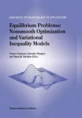Equilibrium Problems: Nonsmooth Optimization and Variational Inequality Models