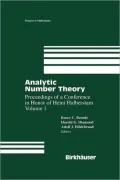 Analytic Number Theory: Proceedings of a Conference In Honor of Heini Halberstam Volume 1