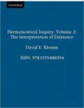 Hermeneutical Inquiry: The Interpretation of Existence, Vol. 2