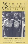 Women's Studies Quarterly Vol. 95, Nos. 1-2: Teaching Working Class Studies