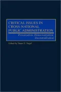 Critical Issues In Cross-National Public Administration