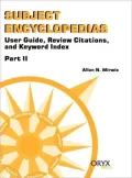 Subject Encyclopedias Part Ii, Vol. 2