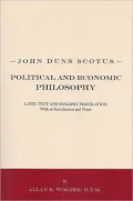 John Duns Scotus Political and Economic Philosophy
