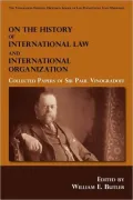 On The History Of International Law And International Organization