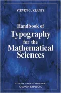 Handbook of Typography for the Mathematical Sciences