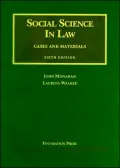 Social Science in Law: Cases and Materials
