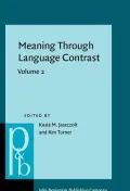 Meaning through Language Contrast, Vol. 2