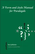 Form and Style Manual for Paralegals