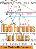 Math Formulas and Tables : Algebra, Trigonometry, Geometry, Linear Algebra, Calculus, Statistics. Tables of Integrals, Identities, Transforms & more.