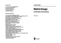 Book cover of Matrix Groups: An Introduction to Lie Group Theory
