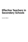 Effective Teachers in Secondary Schools (2nd edition): A Reflective Resource for Performance Management