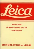 Leica Instructions for Models - Standard, IIIa &amp; 250 and Accessories