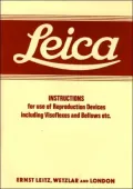 Leica Instructions for use of Reproduction Devices: including Visoflexes and Bellows etc.