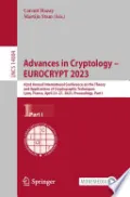 Book cover of Advances in Cryptology – EUROCRYPT 2023