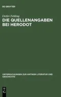 Die Quellenangaben Bei Herodot: Studien Z. Erzahlkunst Herodots