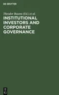 Institutional Investors and Corporate Governance