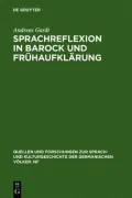 Sprachreflexion in Barock Und Fruhaufklarung