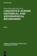 Linguistics Across Historical and Geographical Boundaries