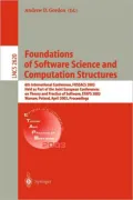 Foundations of Software Science and Computational Structures