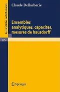 Ensembles Analytiques, Capacites: Mesures De Hausdorff