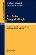 First Order Categorical Logic: Model-Theoretical Methods in the Theory of Topoi and Related Categories