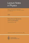Disordered Systems and Localization