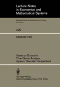 Notes on Economic Time Series Analysis