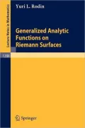 Generalized analytic functions on Riemann surfaces