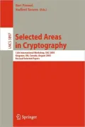 Selected Areas in Cryptography: 12th International Workshop, Sac 2005, Kingston, On, Canada, August 11-12, 2005, Revised Selected Papers