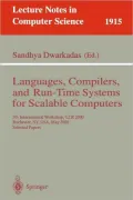 Languages, Compilers, and Run-Time Systems for Scalable Computers