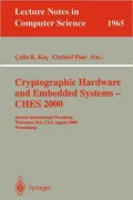 Cryptographic Hardware and Embedded Systems - CHES 2000