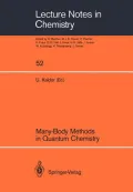 Many-Body Methods in Quantum Chemistry