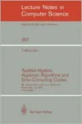 Applied Algebra, Algebraic Algorithms and Error-Correcting Codes