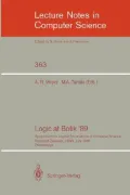 Logic at Botik ’89: Symposium on Logical Foundations of Computer Science, Pereslavl-zalessky, USSR, July 3-8, 1989, Proceedings