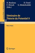 SÃ©minaire de thÃ©orie du potentiel, Paris, no. 9