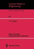 Slope Analysis Using Boundary Elements (Lecture Notes in Engineering)