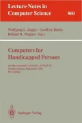 Computers for Handicapped Persons, Vol. 860