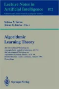 Algorithmic Learning Theory
