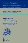 Algorithmic Learning Theory
