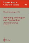 Rewriting Techniques and Applications, Vol. 110