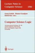 Computer Science Logic 12th International Workshop, Csl '98  Annual Conference of the Eacsl,...