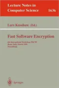 Fast Software Encryption : 6th International Workshop, FSE'99, Rome, Italy, March 24-26, 1999 Proceedings