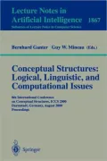 Conceptual Structures: Logical, Linguistic, and Computational Issues