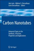Carbon Nanotubes: Advanced Topics in the Synthesis, Structure, Properties and Applications