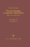 Uber Das Vergnugen an Tragischen Gegenstanden