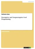 Preemptive and Nonpreemptive Goal Programming by Stefanie Hain — book cover
