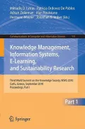 Knowledge Management, Information Systems, E-Learning, and Sustainability Research
