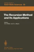 The Recursion Method and Its Applications