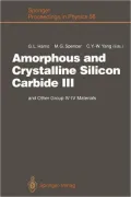 Amorphous and Crystalline Silicon Carbide III: and Other Group IV - IV Materials. Proceedings of the 3rd International Conference, Howard University, Washington, D. C., April 11 - 13, 1990